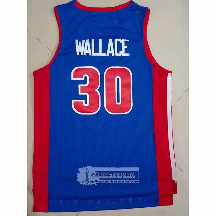 Camiseta Detroit Pistons Rasheed Wallace NO 30 Mitchell & Ness 2003-04 Azul